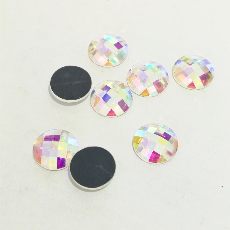 Round Crystalab Flat Back Glass Beads Stones with Holes