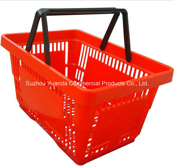 New Plastic Double Handles Small Supermaket Shopping Hand Basket Manufacture