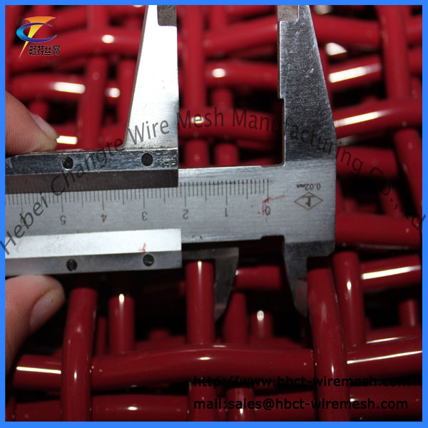 Red Crimped Wire Mesh for Mining