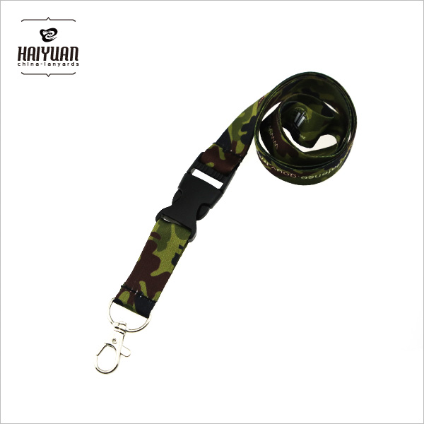 Camouflage Lanyard with Metal Lobster Hook and Release Buckle