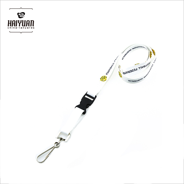 Silk Screen Printed White Color Lanyard with Rush Delivery