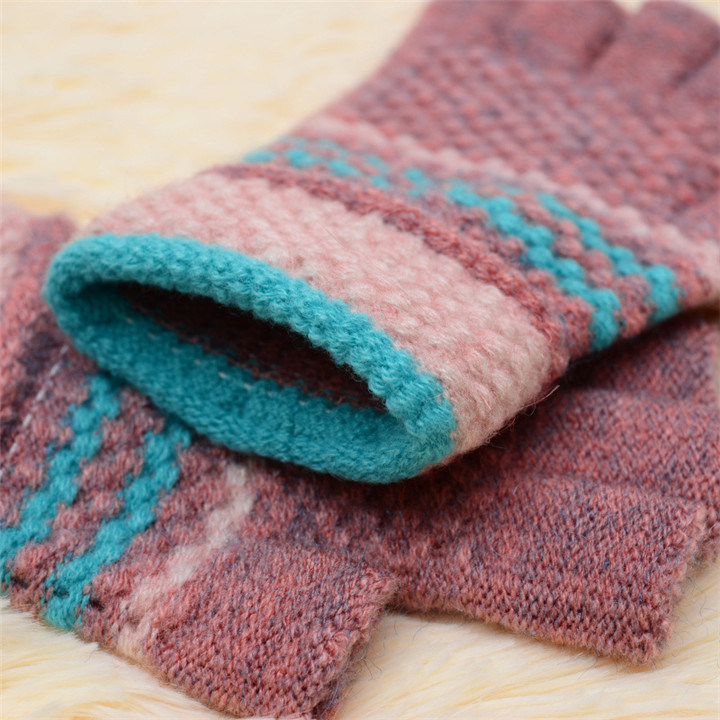 Fashion Women Winter Outdoor Sport Warm Knitted Fingerless Gloves