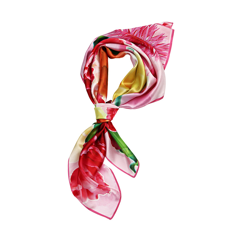 Digital Printing Silk Square Scarf Female