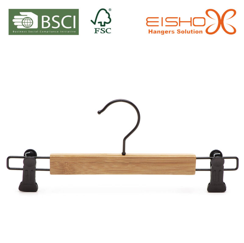 Wholesale Bamboo Pant Hanger with Clips (MB02)