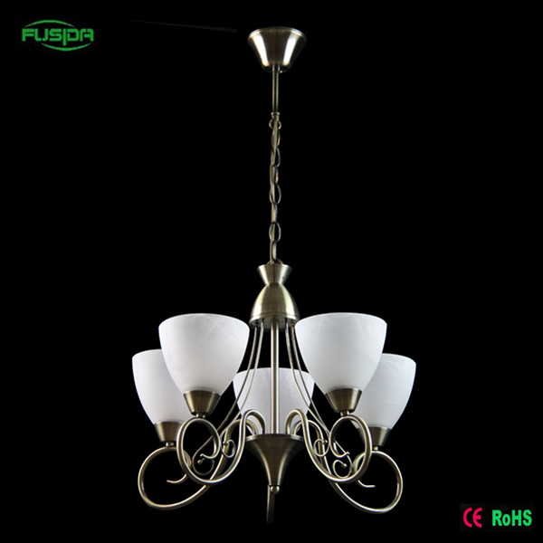 Moroccan White Glass Chandelier Down Lamp Lighting