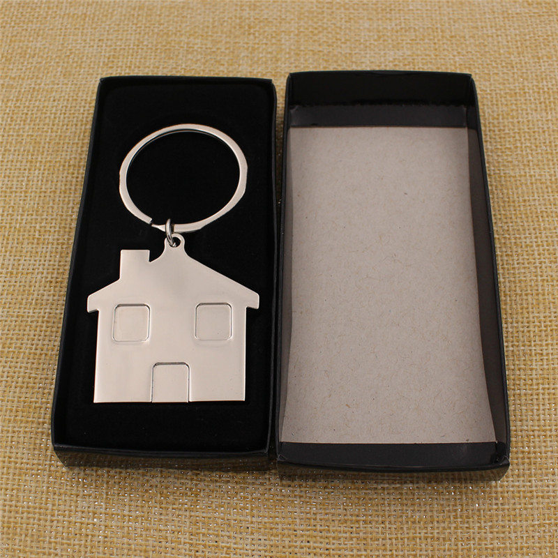 Hot Sale Custom Metal House Keychain with Black Gift Box