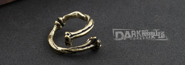 Fashion Ring Rib Modelling Charm Retro Color Half Circle