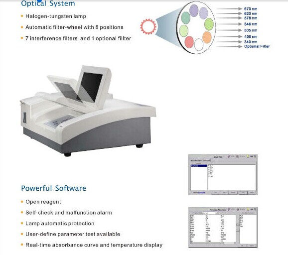 High Quality Clinical Semi Automatic Biochemistry Analyzer (FL-D500)