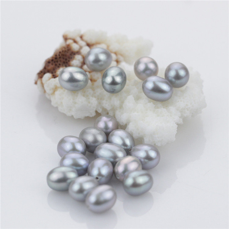 Snh Drop Shape Grey Color Natural Freshwater Loose Pearls