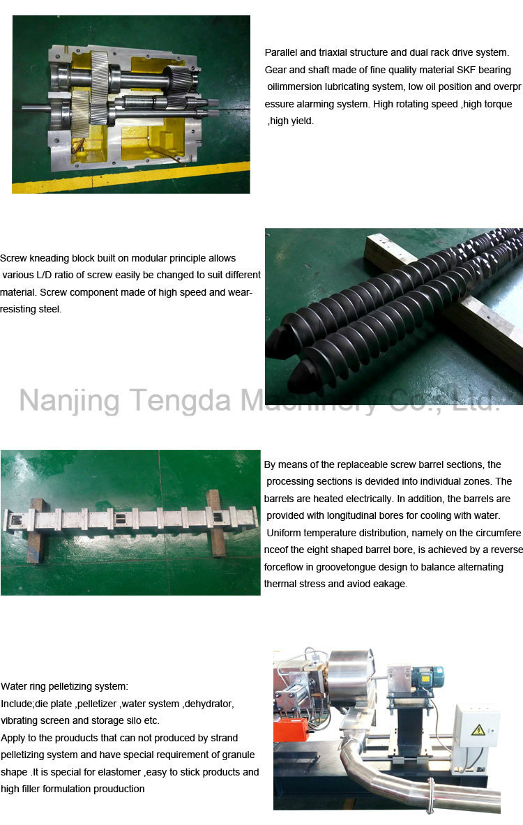 Granulating Rubber Twin Screw Extruder Machine