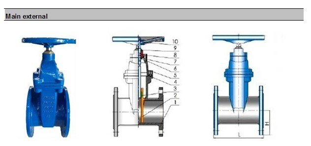 DIN F4 Rubber Wedge Gate Valve