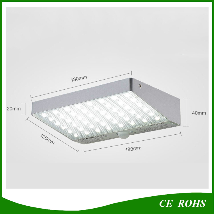 Durable Aluminum Housing 600lm White 48LED Solar Garden Lamp with Ce RoHS Approved