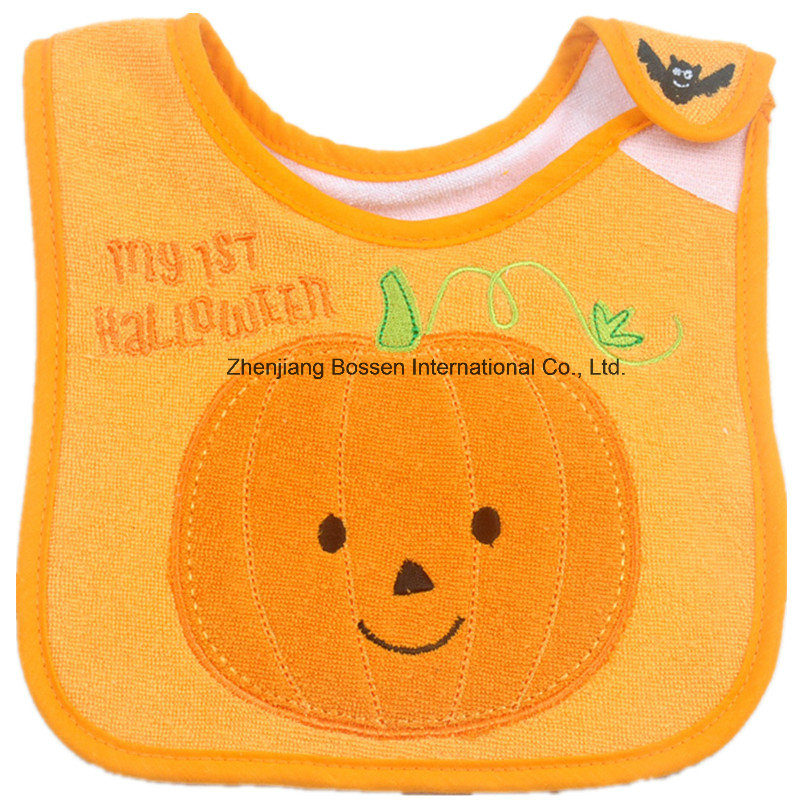 OEM Produce Customized Logo Embroidered Christmas Festival Promotional Cotton Baby Bib