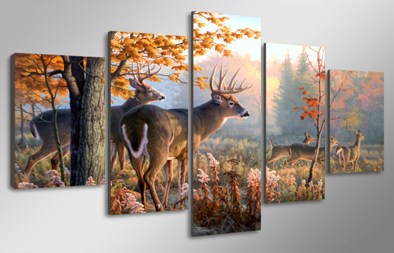 HD Printed Painting of Deer Painting on Canvas Room Decoration Print Poster Picture Canvas Mc-008