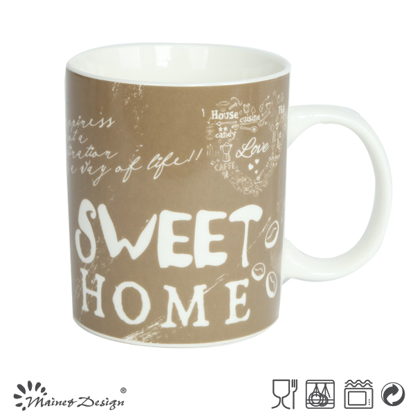 11oz New Bone China Mug with Sweet Home Decal Design