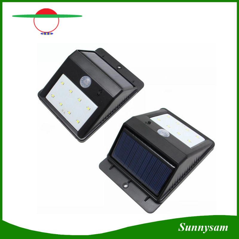 8 LED Solar Power PIR Motion Sensor Wall Light Outdoor Waterproof Garden Lamp