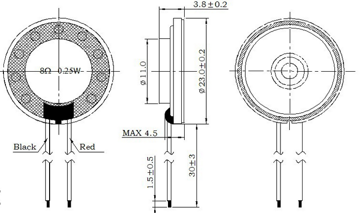 Fb23aw-2 2015 New 23mm Inner Magnetic Mylar Speaker with Wire (FBELE)