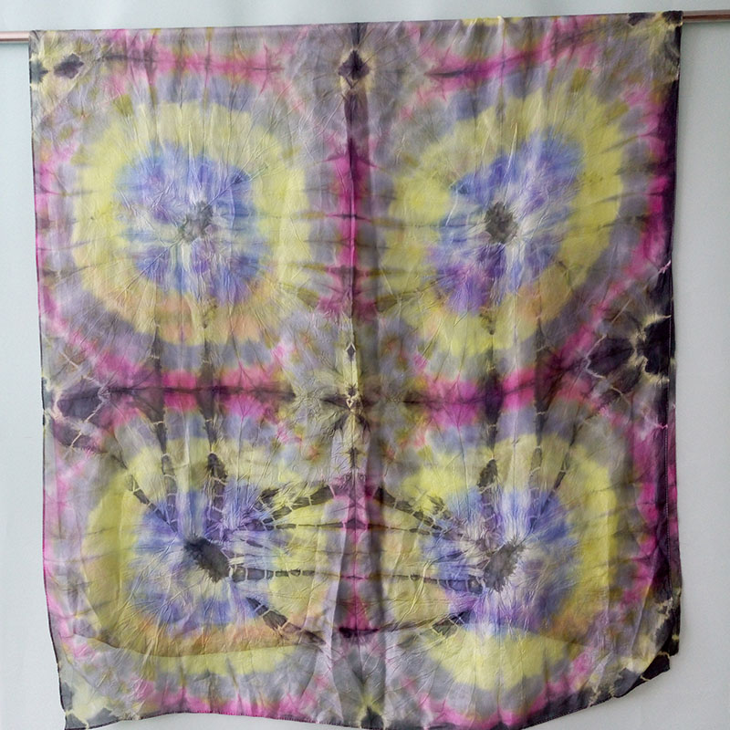 Silk Tie Dye Scarf Shawl Big Size Sex Girl for Women Muffler