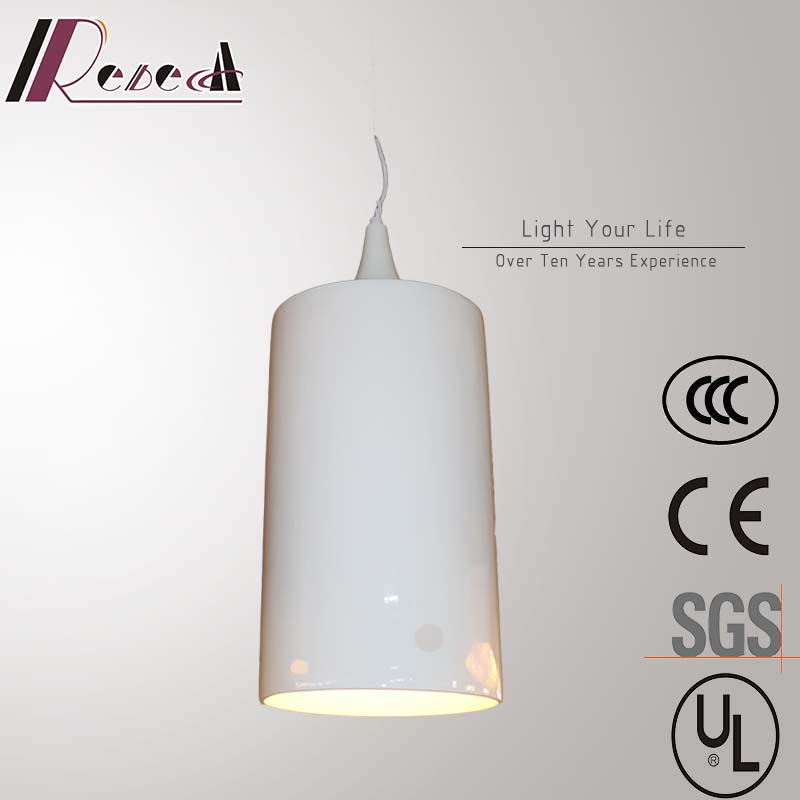 European Hotel Decorative Glass Firbe Shiny White Resin Pendant Lamp