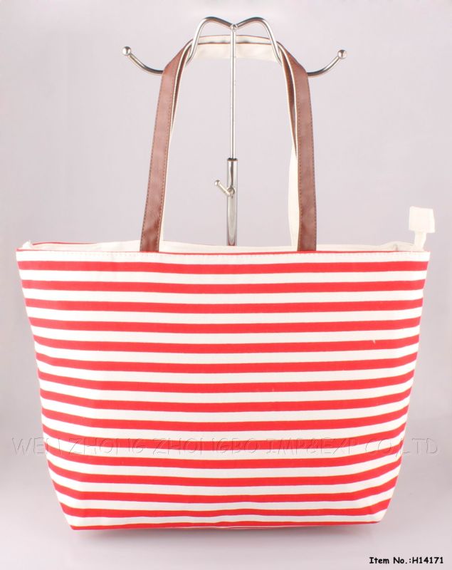 2015 New Stripe Canvas Fashion Women Handbag