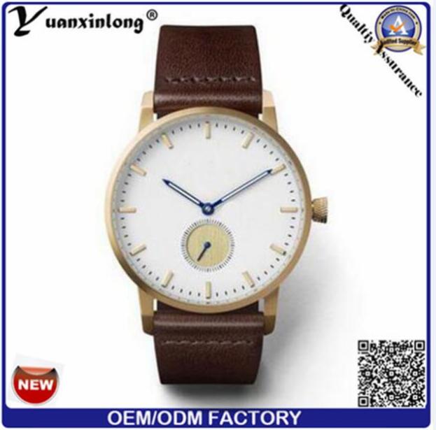 Yxl-018 2016 Hot Sale Small Hand Watch Women and Man Geunine Leather Straps Simple Watch