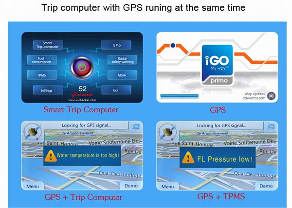 Car Trip Computer V-Checker A622 GPS Navigator Pms Oil Statistics