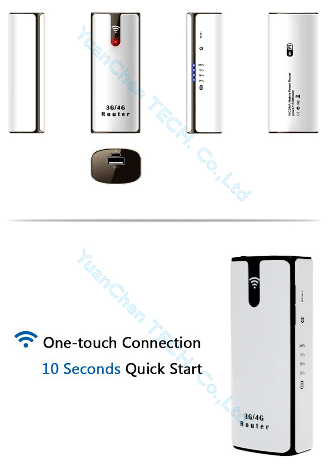 3G Wireless WiFi Router WiFi Modem 3G WiFi Router with SIM Card Slot Hotspot 5200mAh Battery Power