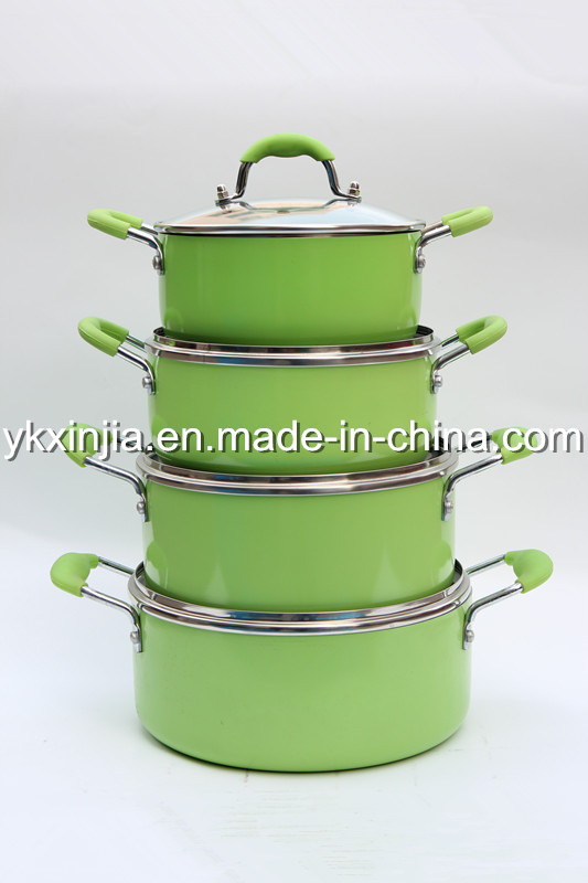 Kitchenware 8PCS Aluminum Non-Stick Coating Sauce Pot Set