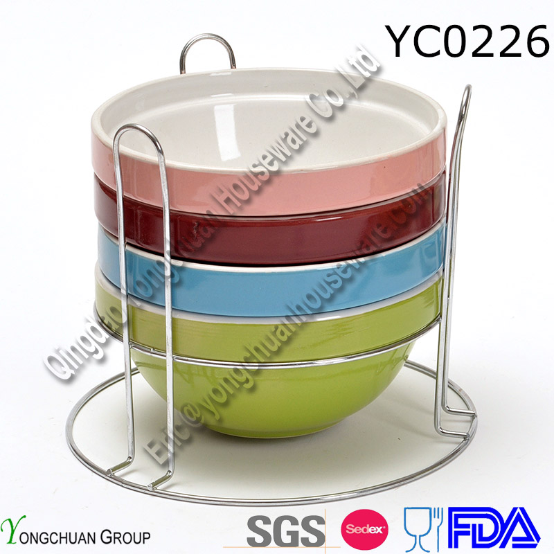 Promotional Ceramic Green Serving Bowl