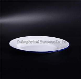 Enamel Dinner Logo Customized Round Plates for Food/Fruit