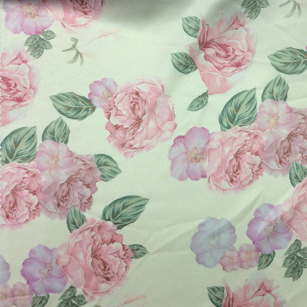 Flower Printing Satin Garment Fabric/ Home Textile Fabric