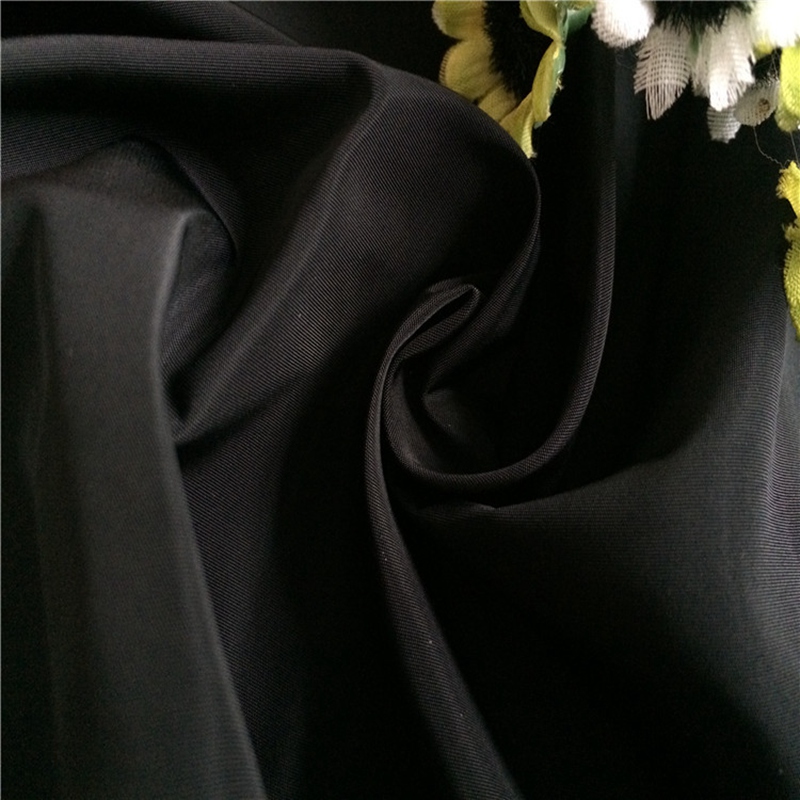 75D Black Poly Memory Fabric for Warm Parka