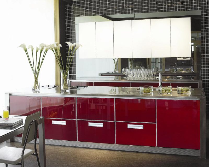 Island Style Modern Fashion Customized Stainless Steel Kitchen Cabinet