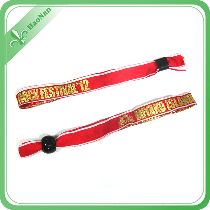 Colorful Festival Polyester Event Fabric Woven Wristband