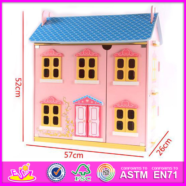 2014 Funny Wooden Doll House Toy, Fashion New Wooden DIY Model Miniature Doll House, Preschool Child Doll House for Sale W06A029