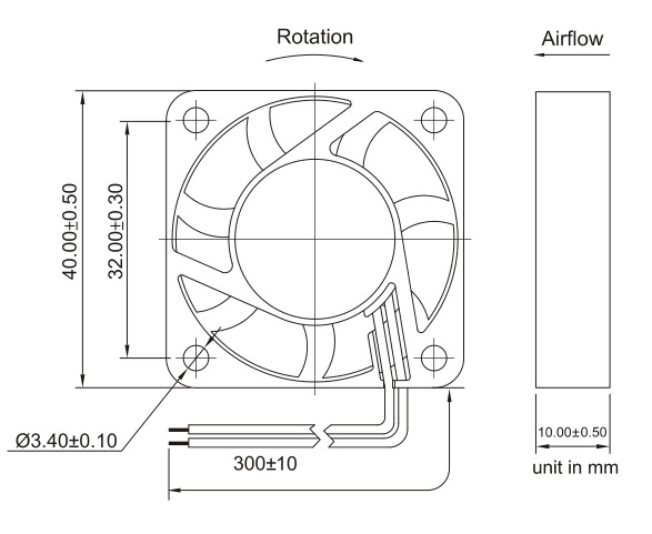 High Air Impedance DC4010 Cooling Fan, for High Temperature Environment