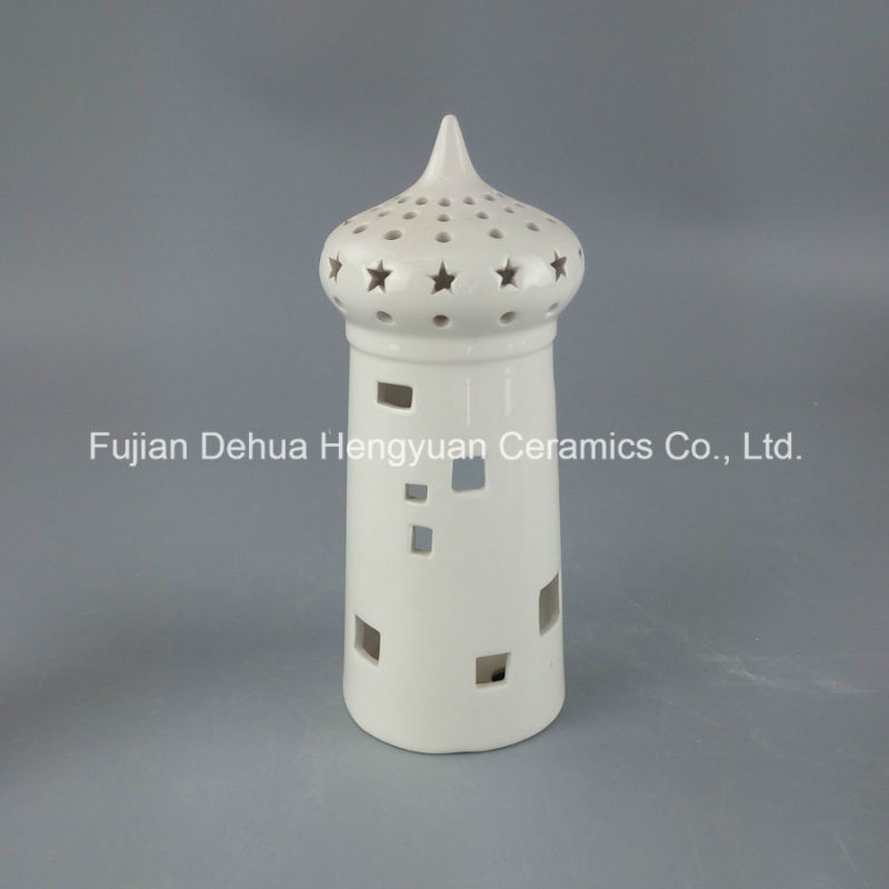 House Shape Ceramic Candle Holder for Islam Decoration