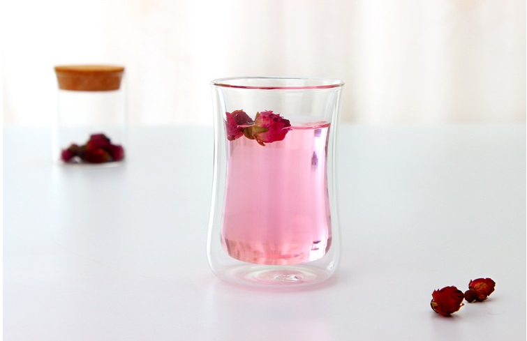 Hand-Made 300ml Double Wall Glass Cup