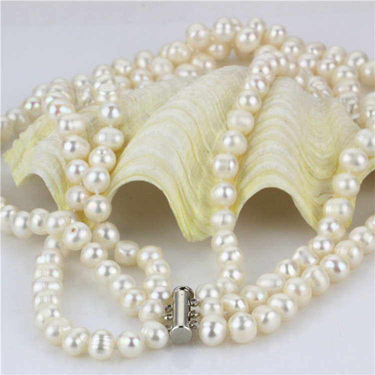 Snh 8-9mm a Simple Pearl Necklace Jewelry