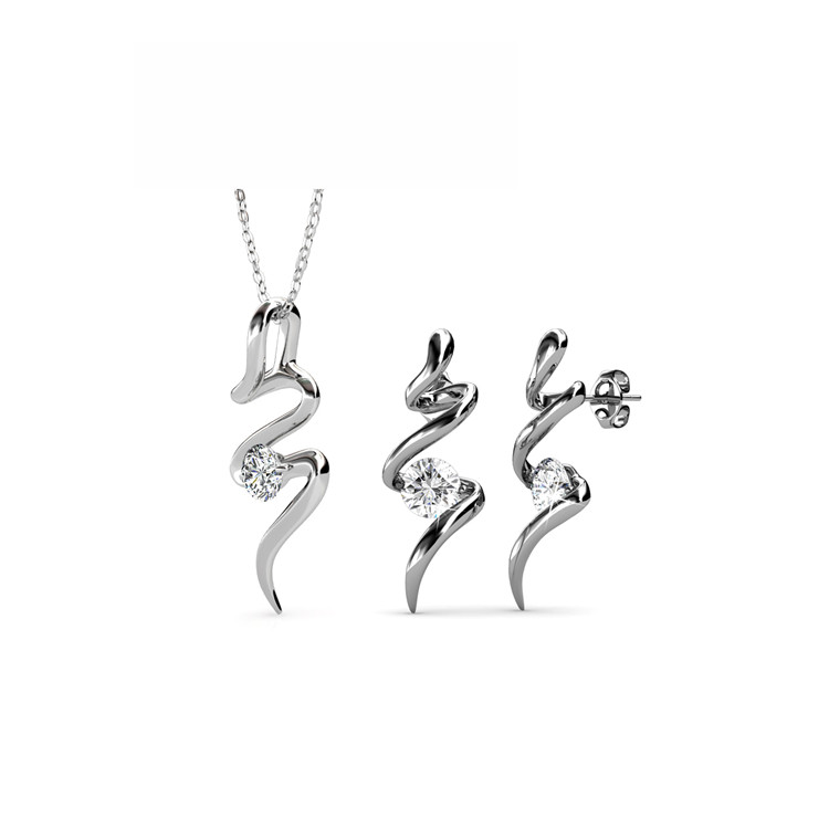 Destiny Jewellery Crystal From Swarovski Spiral Set Pendant and Earrings