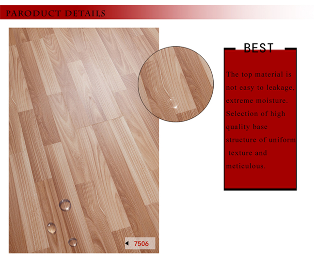 Commercial 8.3mm E1 AC3 Walnut Parquet Laminate Wood Wooden Laminated Flooring