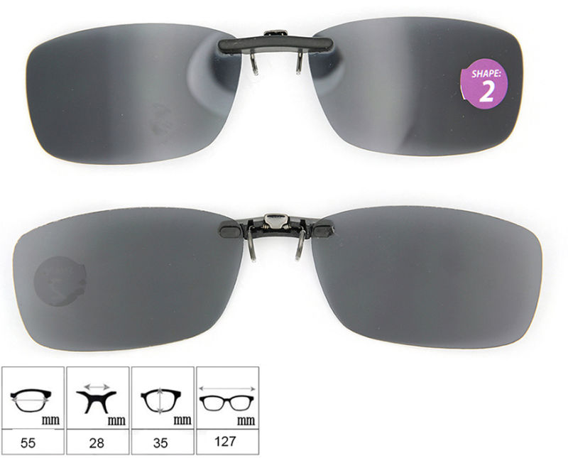 2015 Classic Clip on Sunglasses with Case (Shape 2)