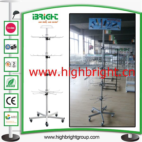 Metal Hat Display Stand with Cosmetic Mirror