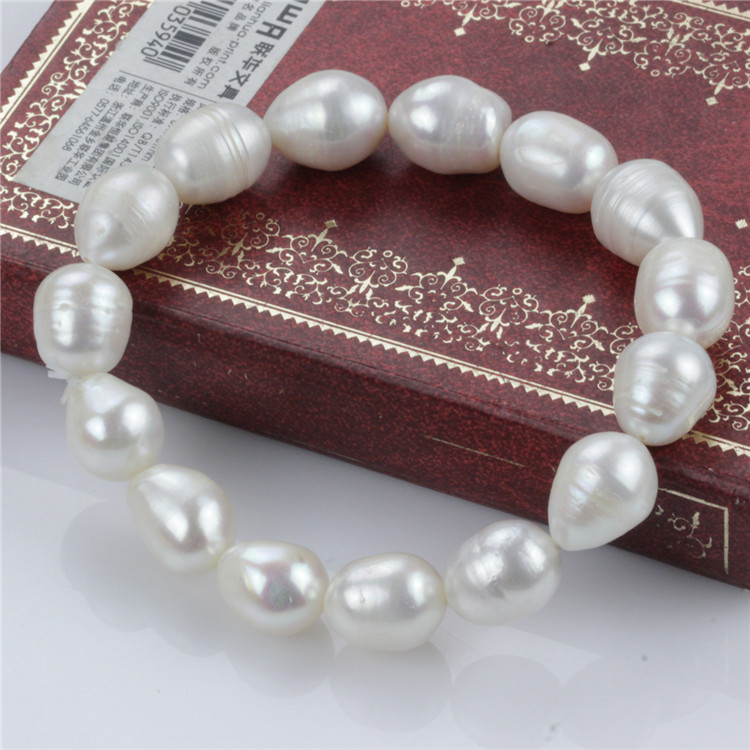 Snh 10mm Rice a Necklace and Bracelet Wedding Freshwater Pearl Set