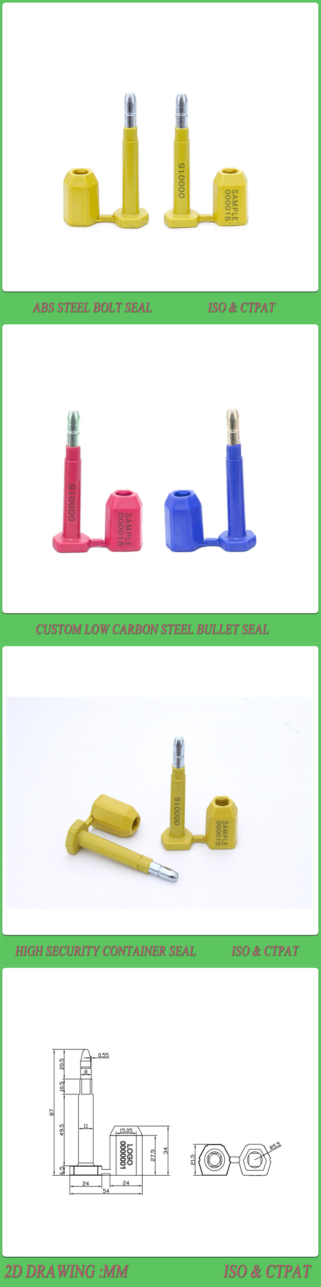 Container Security Seals (NEW JYBS02S) , Bolt Seal