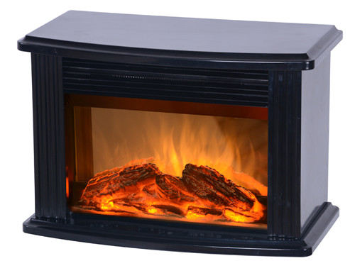 Black-Electric Mini Fireplace