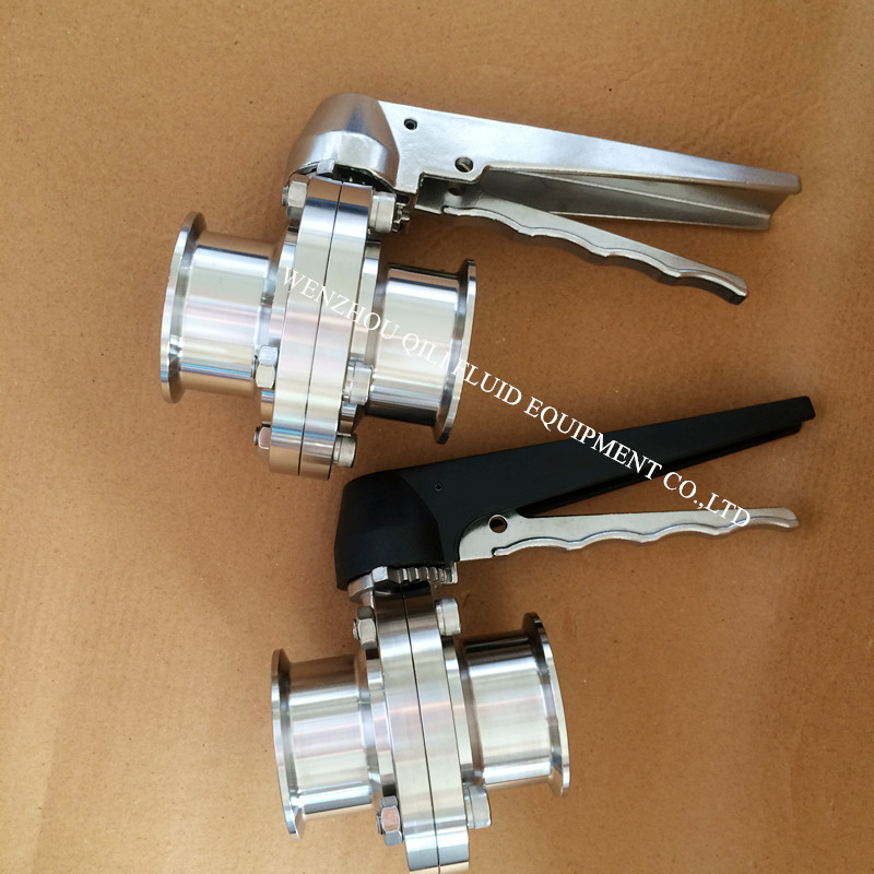 Stainless Steel Clamped Sanitary Butterfly Valve Customized