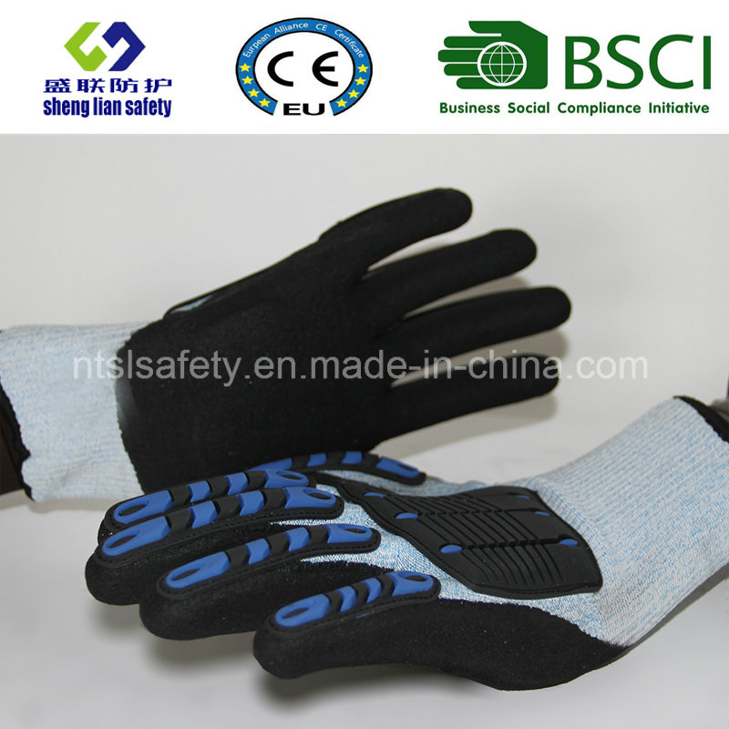 Cut Resistant Safety Work Gloves with Sandy Nitrile Coating