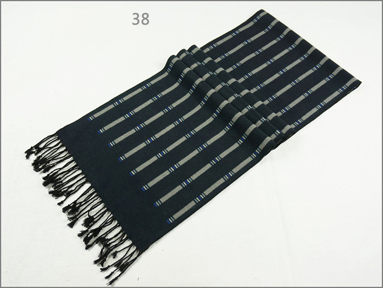 Men's Womens Unisex Reversible Cashmere Feel Winter Warm Printing Thick Knitted Woven Scarf (SP821)