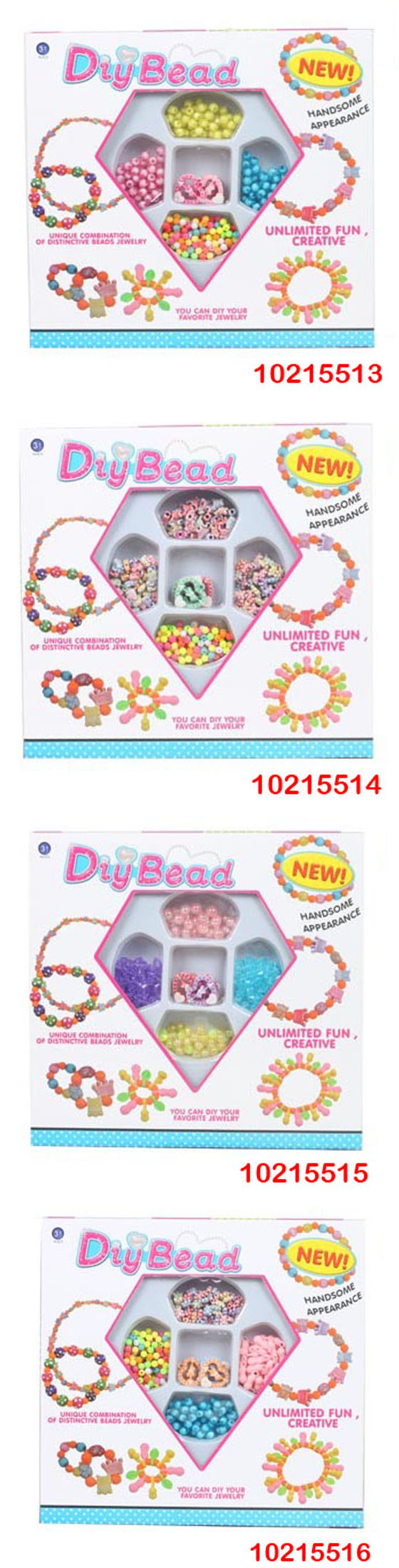 Hot Sale Intelligent Plastic Toys DIY Beads for Girl (10215510)